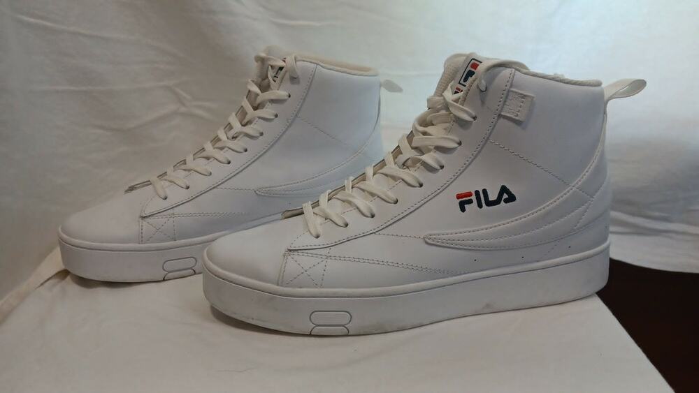 Fila Gennaio High Top Womens SIZE 10 White lace-up Sneakers excellent condition